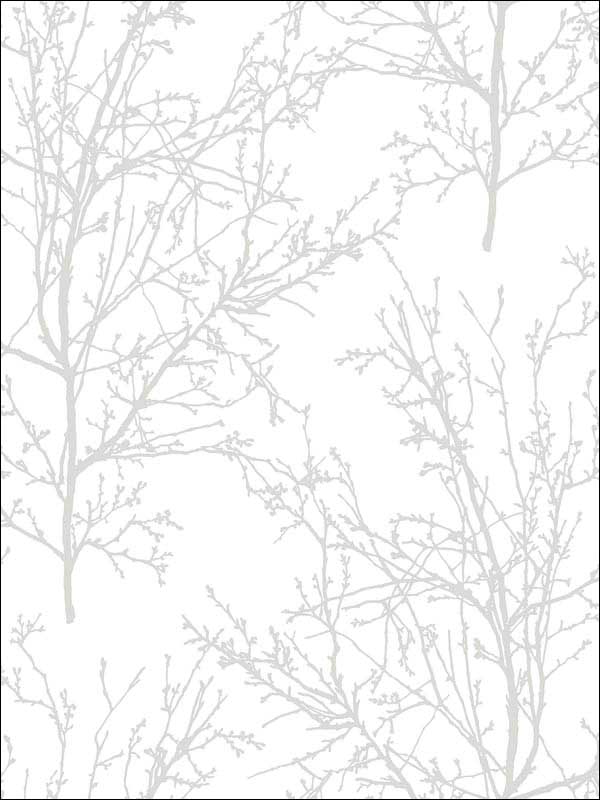 Tree Branches Peel and Stick wallpaper in pearl gray color - pattern number NW36118 - by NextWall in the Peel and Stick Wallpaper by Nextwall collection
