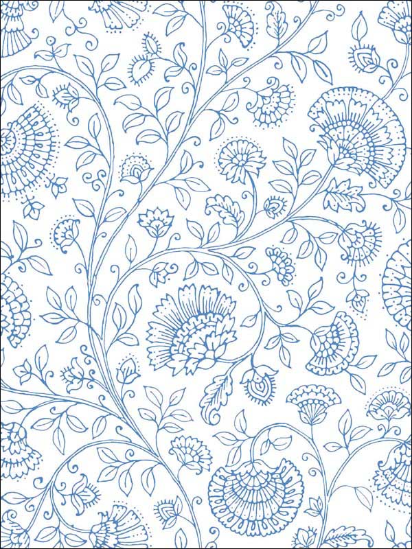 Paisley Trail Peel and Stick wallpaper in blue bell color - pattern number NW36802 - by NextWall in the Peel and Stick Wallpaper by Nextwall collection