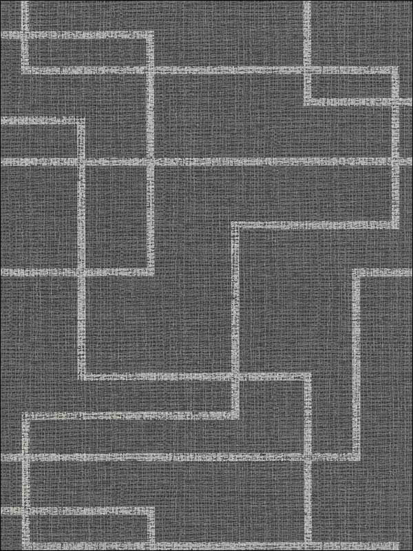 Clarendon Faux Grasscloth fabric in charcoal color - pattern number 2921-50500 - by Warner in the Warner Textures IX 2754 Mainstreet collection