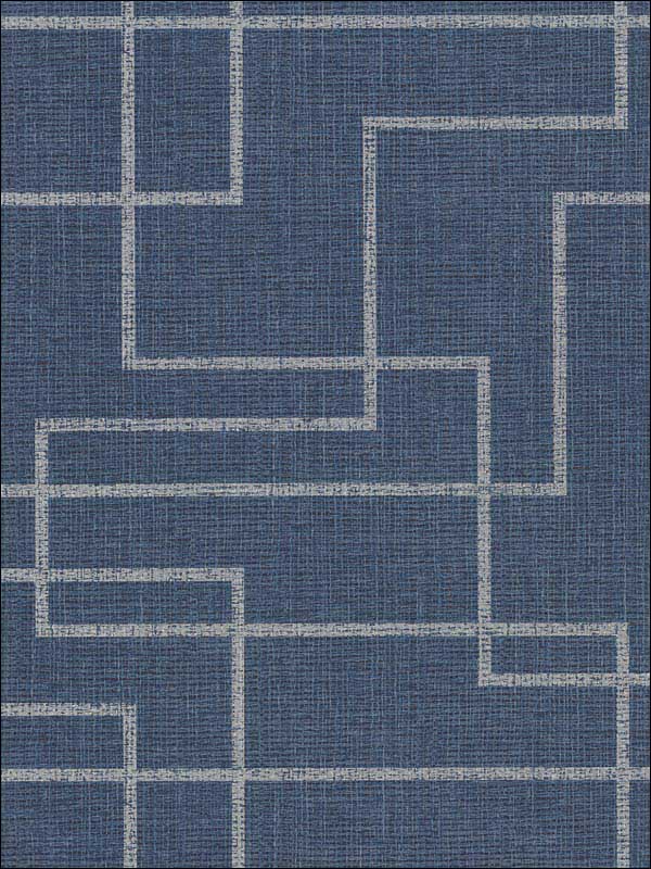 Clarendon Faux Grasscloth fabric in indigo color - pattern number 2921-50512 - by Warner in the Warner Textures IX 2754 Mainstreet collection