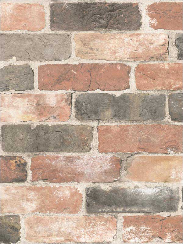 Rustin Reclaimed Bricks fabric in red color - pattern number 2922-22320 - by A Street Prints in the Trilogy collection