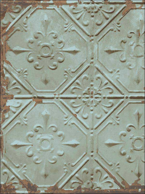 Donahue Tin Ceiling fabric in turquoise color - pattern number 2922-22331 - by A Street Prints in the Trilogy collection