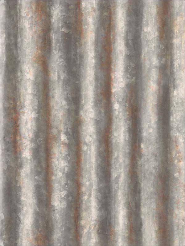Kirkland Corrugated Metal fabric in charcoal color - pattern number 2922-22333 - by A Street Prints in the Trilogy collection