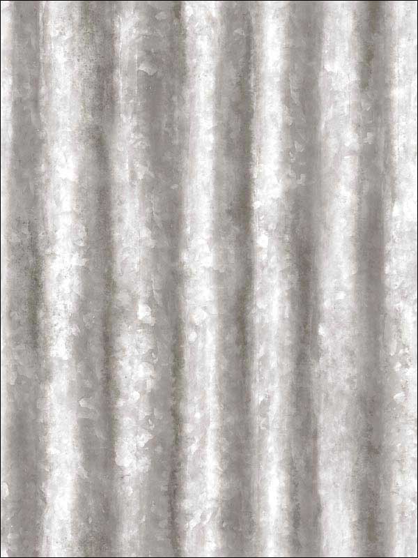 Kirkland Corrugated Metal fabric in silver color - pattern number 2922-22336 - by A Street Prints in the Trilogy collection