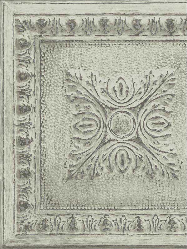 Hillman Ornamental Tin Tile fabric in light green color - pattern number 2922-24033 - by A Street Prints in the Trilogy collection