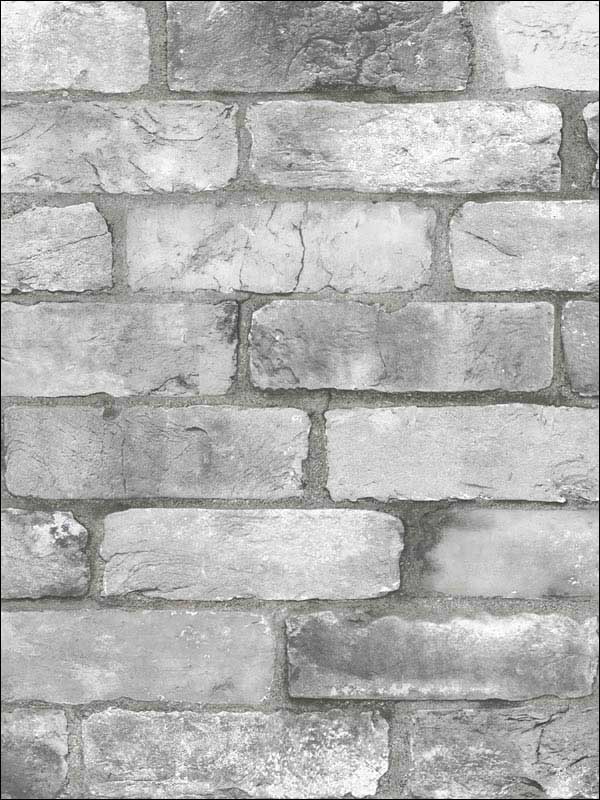 Rustin Reclaimed Bricks fabric in grey color - pattern number 2922-25386 - by A Street Prints in the Trilogy collection