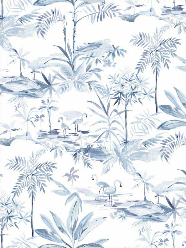 Lagoon Scenic Island fabric in blue color - pattern number 3120-12074 - by Chesapeake in the Sanibel collection