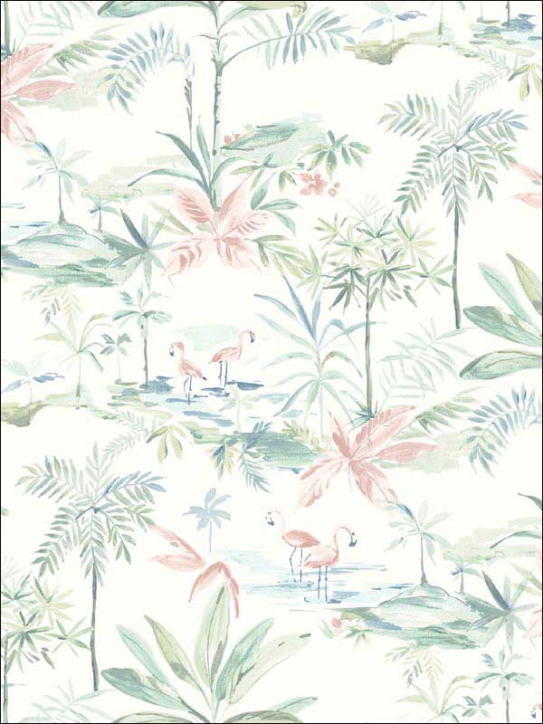 Lagoon Scenic Island fabric in teal color - pattern number 3120-12075 - by Chesapeake in the Sanibel collection