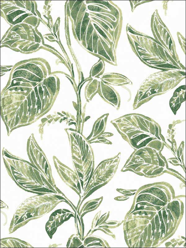 Mangrove Botanical fabric in green color - pattern number 3120-13621 - by Chesapeake in the Sanibel collection