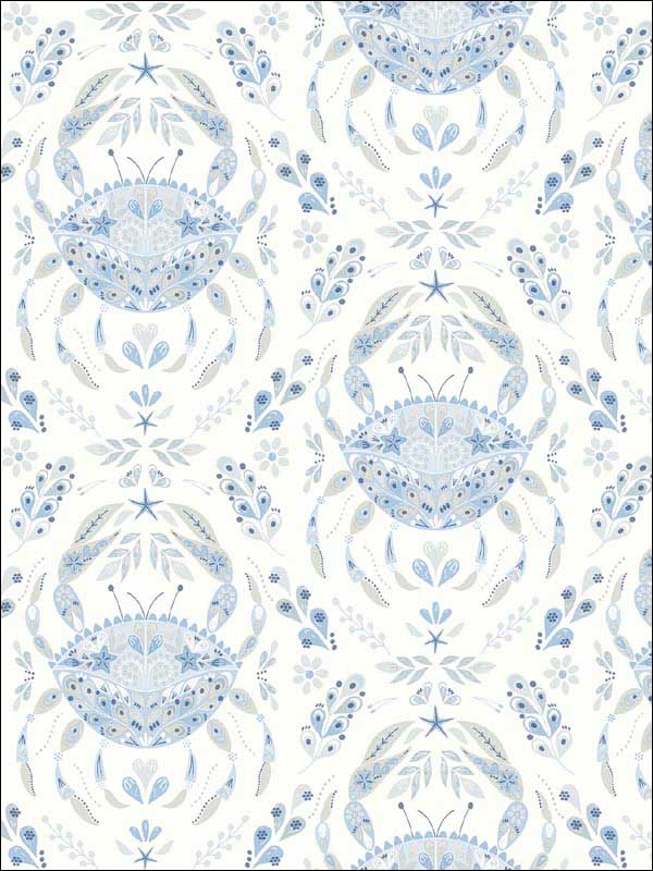 Annapolis Crustation fabric in light blue color - pattern number 3120-13644 - by Chesapeake in the Sanibel collection