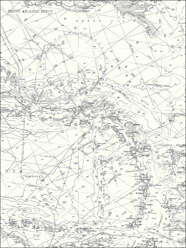 Charts Map fabric in black color - pattern number 3120-16179 - by Chesapeake in the Sanibel collection