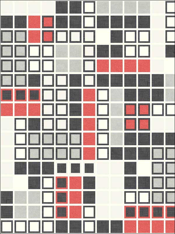 Bantry Geometric wallpaper in red color - pattern number 2949-60701 - by A Street Prints in the Imprint collection