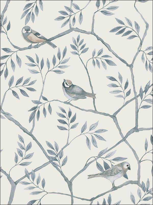 Crossbill Branches wallpaper in light blue color - pattern number 2948-27016 - by A Street Prints in the Spring collection