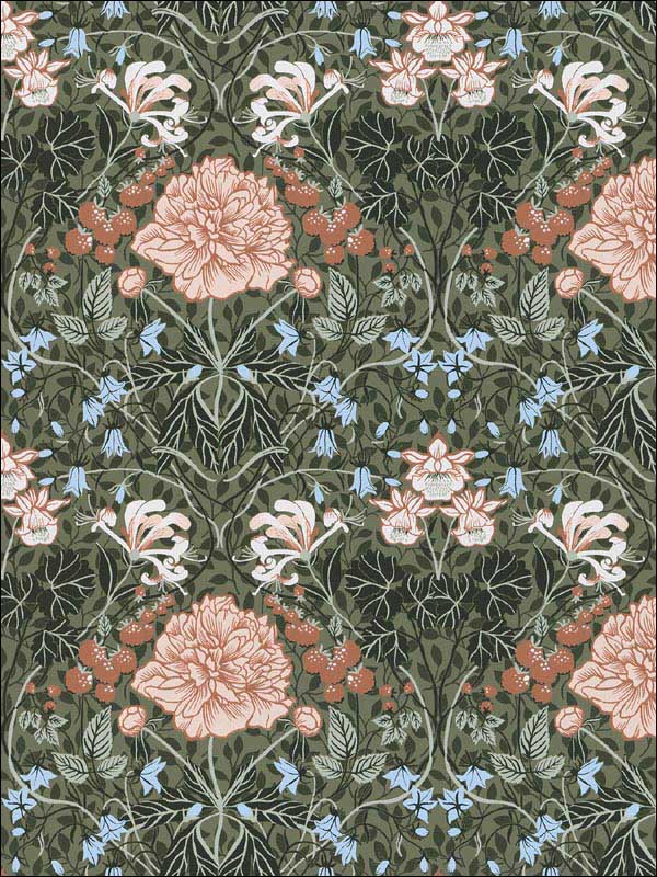 Celestine Floral wallpaper in green color - pattern number 2948-28019 - by A Street Prints in the Spring collection