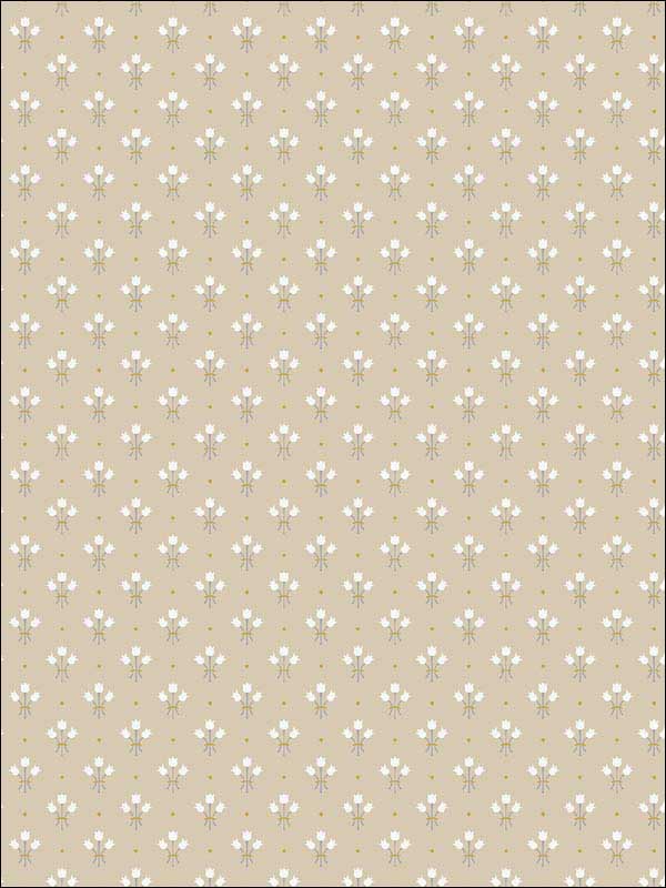 Lili Miniature Floral fabric in beige color - pattern number 2948-33027 - by A Street Prints in the Spring collection