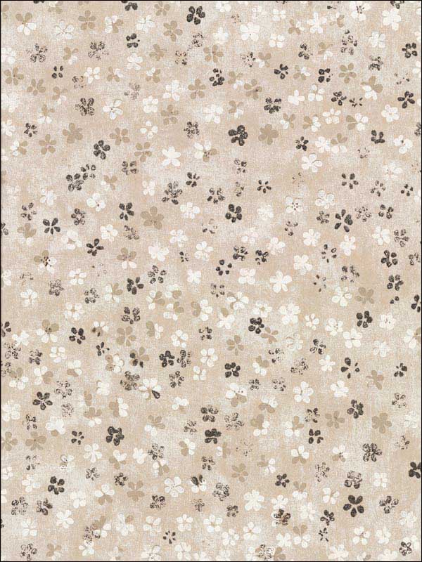 Cosima Miniature Floral fabric in beige color - pattern number 2904-00203 - by Brewster in the Fresh Start Kitchen and Bath collection