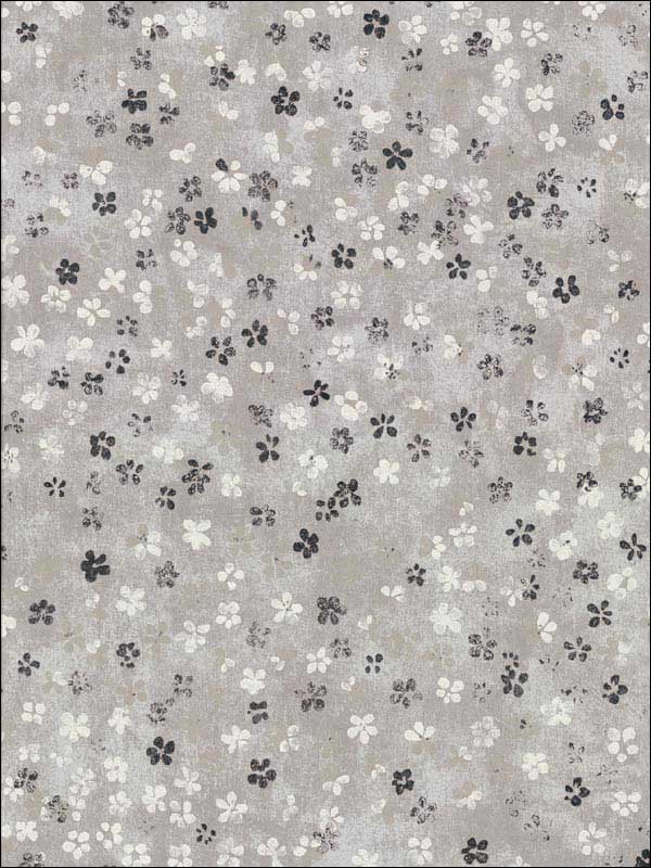 Cosima Miniature Floral fabric in grey color - pattern number 2904-00207 - by Brewster in the Fresh Start Kitchen and Bath collection