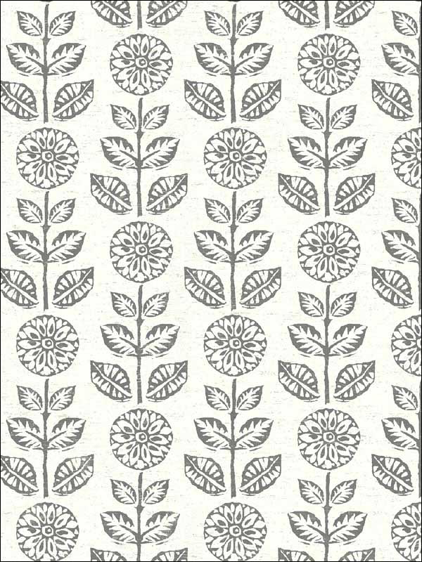 Dolly Folk Floral fabric in dark brown color - pattern number 2904-13511 - by Brewster in the Fresh Start Kitchen and Bath collection