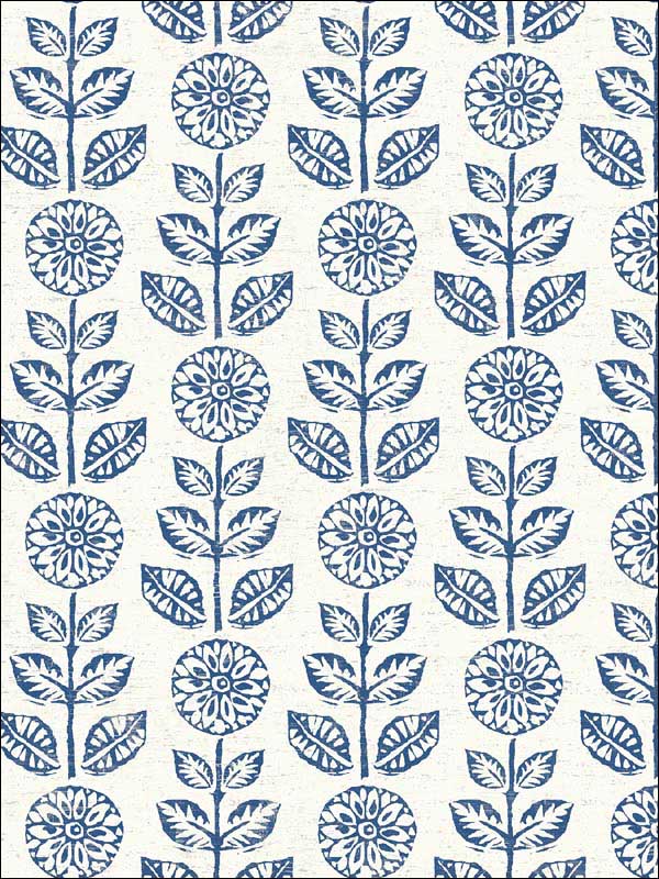 Dolly Folk Floral fabric in navy color - pattern number 2904-13512 - by Brewster in the Fresh Start Kitchen and Bath collection