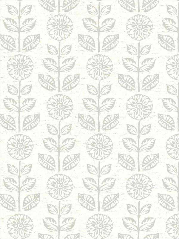 Dolly Folk Floral fabric in taupe color - pattern number 2904-13514 - by Brewster in the Fresh Start Kitchen and Bath collection