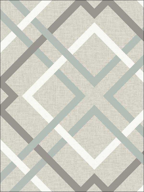 Saltire Geometric wallpaper in taupe color - pattern number 2904-22649 - by Brewster in the Fresh Start Kitchen and Bath collection