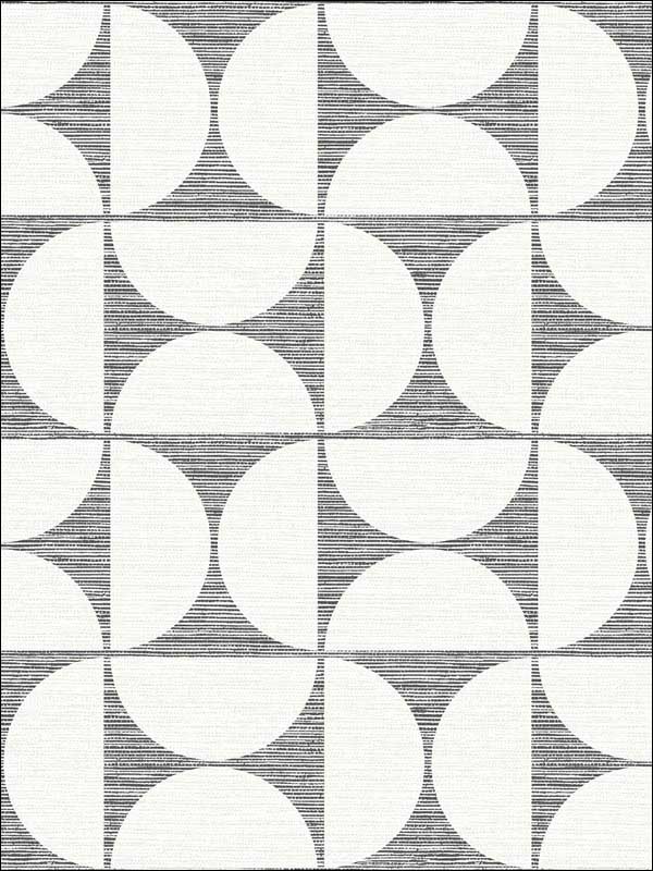 Deedee Geometric Faux Grasscloth wallpaper in black color - pattern number 2904-25672 - by Brewster in the Fresh Start Kitchen and Bath collection