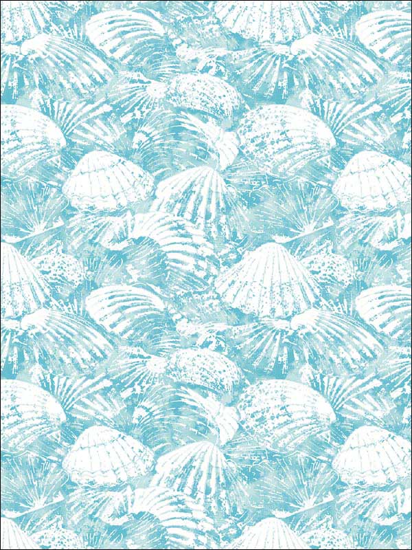 Surfside Shells wallpaper in aqua color - pattern number 2904-25688 - by Brewster in the Fresh Start Kitchen and Bath collection