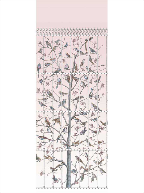 Uccelli fabric in ballet slipper color - pattern number 114/11022.CS.0 - by Cole and Son in the Fornasetti Senza Tempo collection