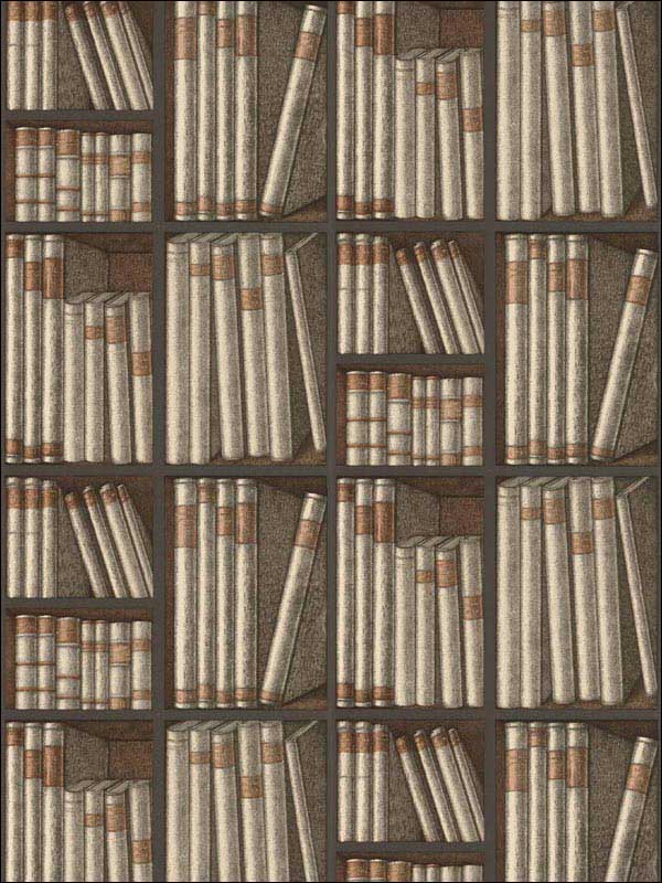 Ex Libris fabric in oat charcoal color - pattern number 114/15030.CS.0 - by Cole and Son in the Fornasetti Senza Tempo collection