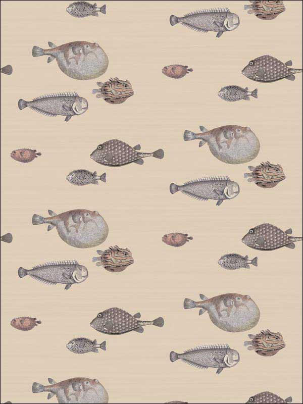 Acquario fabric in taupe color - pattern number 114/16033.CS.0 - by Cole and Son in the Fornasetti Senza Tempo collection