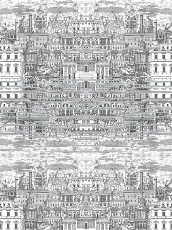 Riflesso fabric in black white color - pattern number 114/20040.CS.0 - by Cole and Son in the Fornasetti Senza Tempo collection