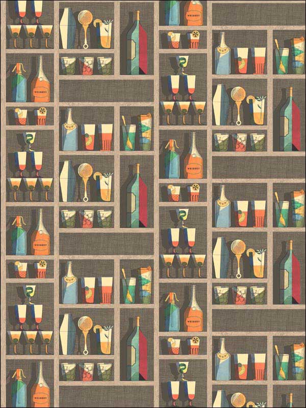 Cocktails fabric in multi color - pattern number 114/23043.CS.0 - by Cole and Son in the Fornasetti Senza Tempo collection