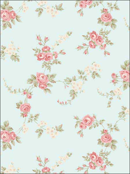 Chic Rose fabric in turquoise rose red green color - pattern number AB27659 - by Patton Norwall in the Flourish collection