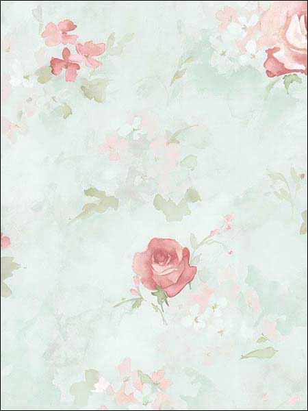 Morning Dew fabric in green pink color - pattern number AB42417 - by Patton Norwall in the Flourish collection