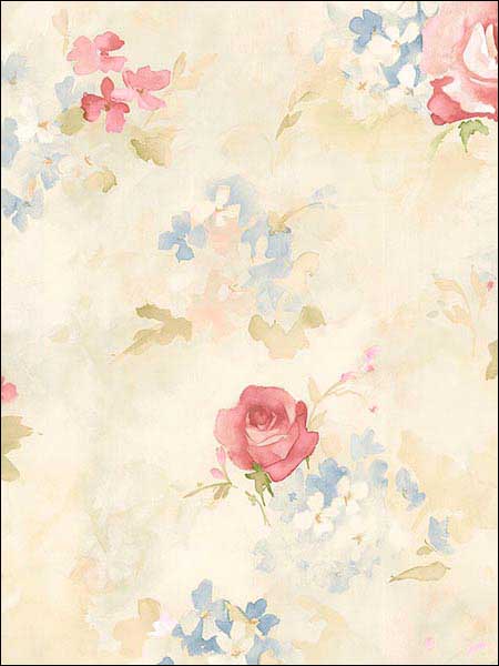 Morning Dew fabric in pink blue yellow color - pattern number AB42418 - by Patton Norwall in the Flourish collection