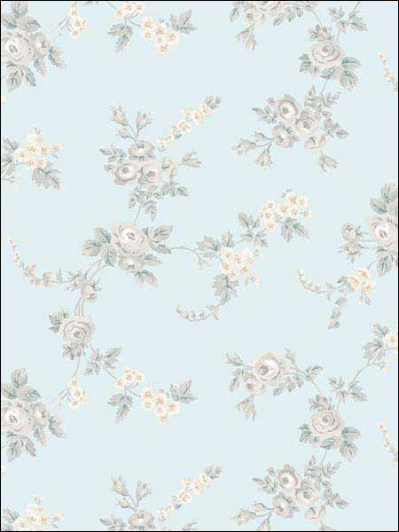 Chic Rose fabric in turquoise grey yellow color - pattern number AF37706 - by Patton Norwall in the Flourish collection