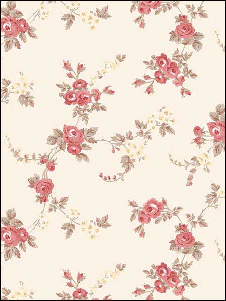 Chic Rose fabric in red cream brown color - pattern number AF37708 - by Patton Norwall in the Flourish collection