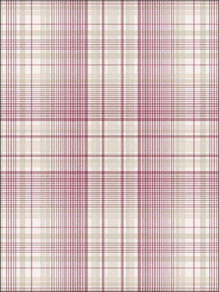 Check Plaid fabric in taupe wine plum burgundy color - pattern number AF37719 - by Patton Norwall in the Flourish collection