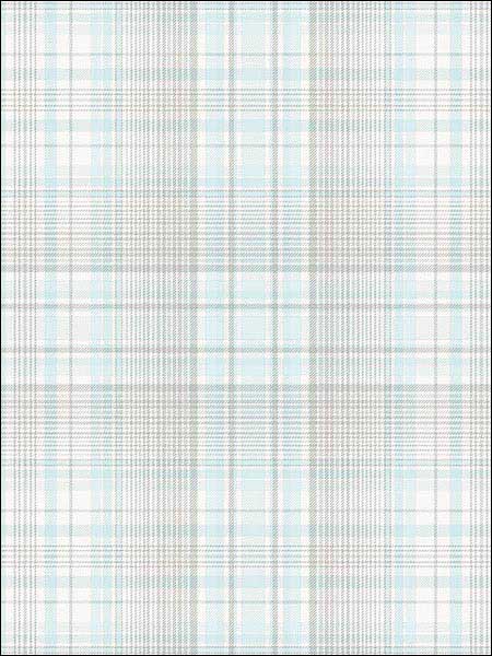 Check Plaid fabric in turquoise grey color - pattern number AF37720 - by Patton Norwall in the Flourish collection