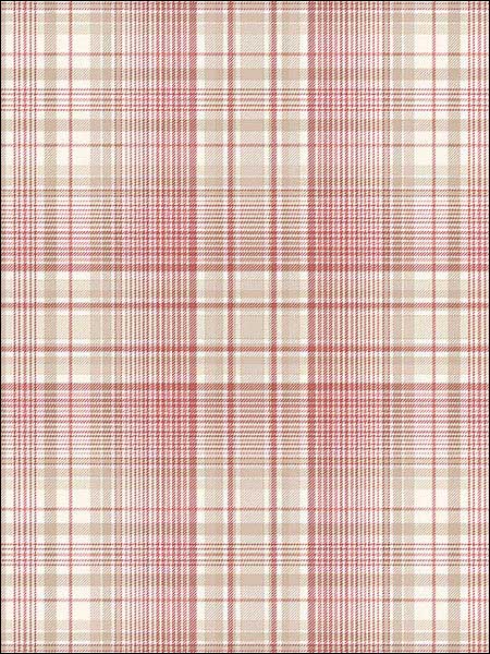 Check Plaid fabric in red beige color - pattern number AF37722 - by Patton Norwall in the Flourish collection