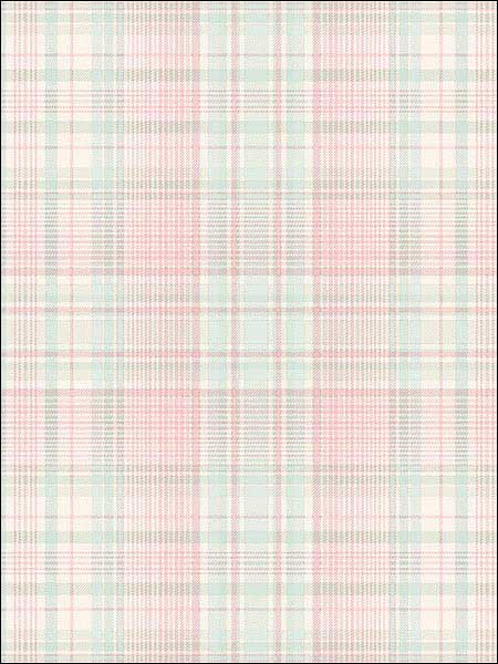 Check Plaid fabric in turquoise pink cream color - pattern number AF37723 - by Patton Norwall in the Flourish collection