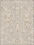 Ornamental fabric in beige coffee grey color - pattern number AF37729 - by Patton Norwall in the Flourish collection