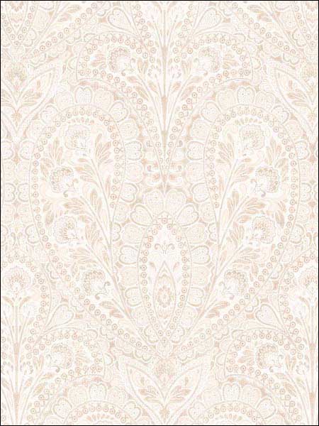 Ornamental fabric in beige vanilla color - pattern number AF37731 - by Patton Norwall in the Flourish collection