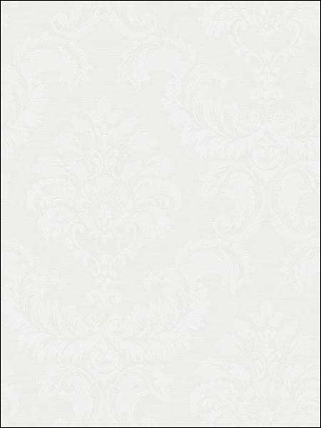 Damask fabric in pearl white color - pattern number SK34710 - by Patton Norwall in the Simply Silks 4 collection