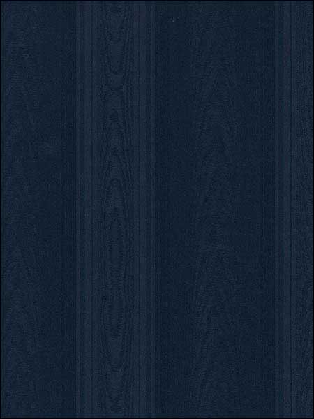 Medium Moire Stripe fabric in navy blue color - pattern number SK34735 - by Patton Norwall in the Simply Silks 4 collection