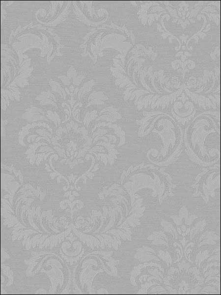 Damask fabric in silver color - pattern number SK34746 - by Patton Norwall in the Simply Silks 4 collection