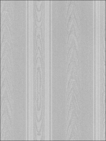 Medium Moire Stripe fabric in silver color - pattern number SK34747 - by Patton Norwall in the Simply Silks 4 collection