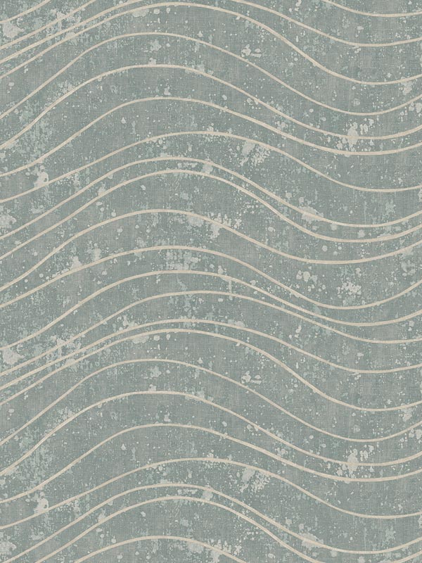 Waves Effect wallpaper in green grey color - pattern number WF20804 - by Casa Mia in the Amber collection