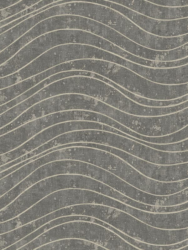 Waves Effect fabric in brown black color - pattern number WF20808 - by Casa Mia in the Amber collection