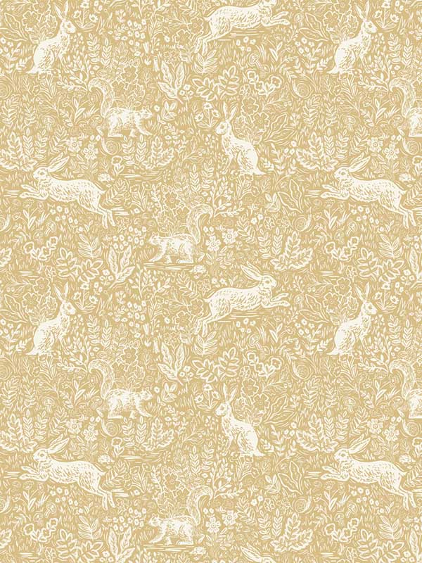 Fable fabric in gold color - pattern number RI5103 - by Rifle Paper Co in the Rifle Paper Co collection
